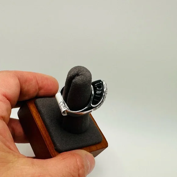 NWT Luxury Black Onyx Cubic Zirconia Bypass Ring - Picture 7 of 17